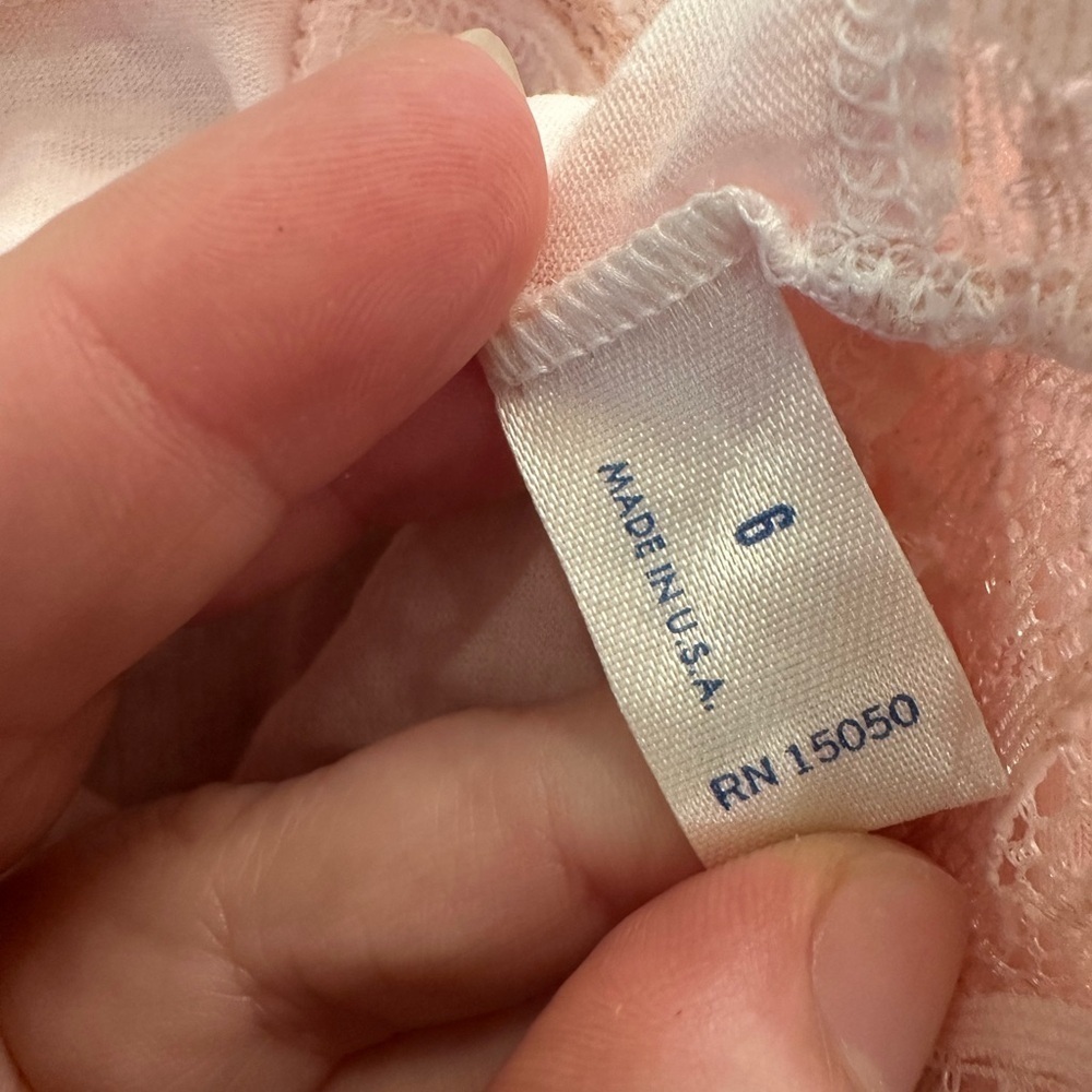 VTG Satin & Beaux Pink Cotton Lace French Hi Cut Panty Sz 6 42125 Uptons USA NEW - Picture 6 of 7